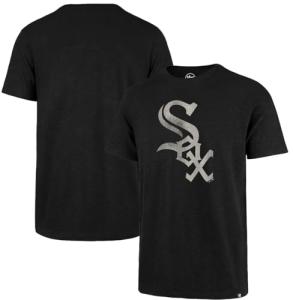 47 Brand MLB Men's Team Color Distressed Imprint Primary Logo Short Sleeve Baseball T-Shirt - Chicago White Sox - Black - Large