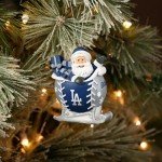 FOCO - MLB 4" Baseball Sleigh Resin Xmas Christmas Holiday Tree Hanging Ornament (Los Angeles Dodgers)