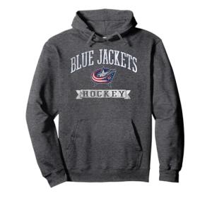 Columbus Blue Jackets Vintage Hockey Dark Heather Licensed Pullover Hoodie