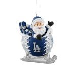 FOCO - MLB 4" Baseball Sleigh Resin Xmas Christmas Holiday Tree Hanging Ornament (Los Angeles Dodgers)