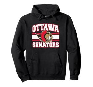 Ottawa Senators Stripe Black Officially Licensed Pullover Hoodie