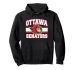 Ottawa Senators Stripe Black Officially Licensed Pullover Hoodie