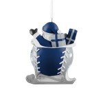 FOCO - MLB 4" Baseball Sleigh Resin Xmas Christmas Holiday Tree Hanging Ornament (Los Angeles Dodgers)