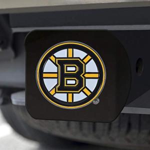 FANMATS 22757 Boston Bruins Black Metal Hitch Cover - with Metal Chrome 3D Logo Emblem – Easy Installation on Truck, SUV, Car - Ideal Gift for Die Hard NHL Fan