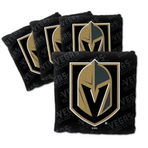 YouTheFan Officially-Licensed NHL Vegas Golden Knights Set of 4 Cornhole Bags - All Weather Regulation 6” x 6” Size - 16oz Weight - Designed in USA