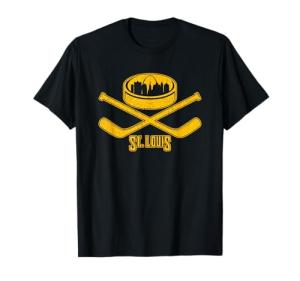 Vintage St. Louis Missouri STL Skyline Style Hockey Retro T-Shirt