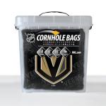 YouTheFan Officially-Licensed NHL Vegas Golden Knights Set of 4 Cornhole Bags - All Weather Regulation 6” x 6” Size - 16oz Weight - Designed in USA