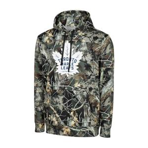 FOCO NHL Men's Official Hunter Camo Primary Logo Performance Pullover Hoodie Sweatshirt (US, Alpha, Large, Regular, Regular, Toronto Maple Leafs - Hunter Camo)
