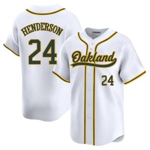 Custom Mens/Women/Youth Oakland White Rickey Henderson Baseball Stitched T-Shirt for Sports Fan