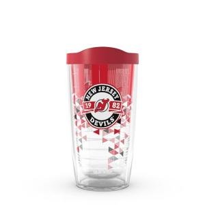 Tervis Classic Tritan 16oz Classic Tumbler with Travel Lid | NHL® New Jersey Devils® - Shatter | Made in America, BPA/PFAS Free, Keeps Drinks Hot or Cold