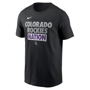 Nike Men's MLB Rally Rule T-Shirt (US, Alpha, Large, Regular, Regular, Black, Colorado Rockies)