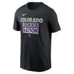 Nike Men's MLB Rally Rule T-Shirt (US, Alpha, Large, Regular, Regular, Black, Colorado Rockies)