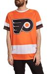 NHL Mens Performance Quick Dry Moisture Wicking Rash Guard Short Sleeve Shirt (Philadelphia Flyers, X-Large)
