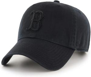 47 Brand MLB Black Black Primary Logo Clean Up Adjustable Baseball Cap Hat, Adult One Size Fits All - Boston Red Sox