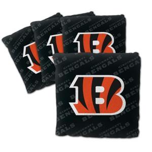 YouTheFan Officially-Licensed NFL Cincinnati Bengals Set of 4 Cornhole Bags - All Weather Regulation 6” x 6” Size - 16oz Weight - Designed in USA
