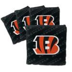 YouTheFan Officially-Licensed NFL Cincinnati Bengals Set of 4 Cornhole Bags - All Weather Regulation 6” x 6” Size - 16oz Weight - Designed in USA