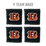 YouTheFan Officially-Licensed NFL Cincinnati Bengals Set of 4 Cornhole Bags - All Weather Regulation 6” x 6” Size - 16oz Weight - Designed in USA