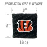 YouTheFan Officially-Licensed NFL Cincinnati Bengals Set of 4 Cornhole Bags - All Weather Regulation 6” x 6” Size - 16oz Weight - Designed in USA
