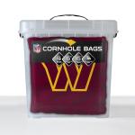 YouTheFan Officially-Licensed NFL Washington Commanders Set of 4 Cornhole Bags - All Weather Regulation 6” x 6” Size - 16oz Weight - Designed in USA