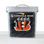 YouTheFan Officially-Licensed NFL Cincinnati Bengals Set of 4 Cornhole Bags - All Weather Regulation 6” x 6” Size - 16oz Weight - Designed in USA