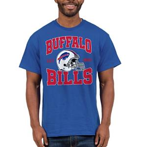 Junk Food NFL - Buffalo Bills - Team Helmet - Officially Licensed Adult Short Sleeve Fan Tee for Men and Women