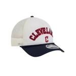 New Era MLB Chrome Arch 9FORTY M-Crown A-Frame Trucker Mesh Adjustable Snapback Hat One Size Fits All - Cleveland Guardians - Navy