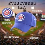 Officially Licensed Chicago Baseball MVP Hat Classic Primary Cubs Home Team Logo Blue/White Embroidered Adjustable Sports Ball Cap