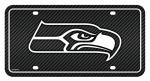 Rico Industries NFL Football Seattle Seahawks Carbon Fiber Metal Auto Tag 6" x 12" - Great For Truck/Car/SUV