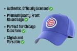 Officially Licensed Chicago Baseball MVP Hat Classic Primary Cubs Home Team Logo Blue/White Embroidered Adjustable Sports Ball Cap