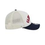 New Era MLB Chrome Arch 9FORTY M-Crown A-Frame Trucker Mesh Adjustable Snapback Hat One Size Fits All - Cleveland Guardians - Navy