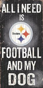 Fan Creations Pittsburgh Steelers Wood Sign - Football and Dog 6"x12"