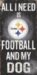 Fan Creations Pittsburgh Steelers Wood Sign - Football and Dog 6"x12"