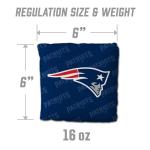 YouTheFan Officially-Licensed NFL New England Patriots Set of 4 Cornhole Bags - All Weather Regulation 6” x 6” Size - 16oz Weight - Designed in USA
