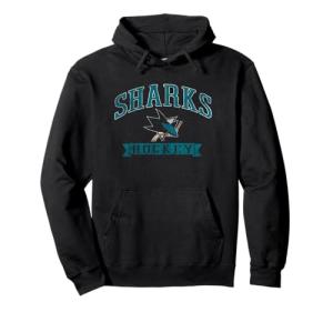 San Jose Sharks Vintage Hockey Black NHL Officially Licensed Pullover Hoodie