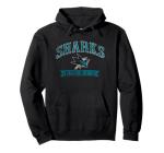 San Jose Sharks Vintage Hockey Black NHL Officially Licensed Pullover Hoodie