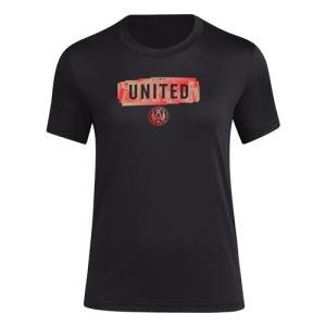 adidas Women's Atlanta United FC Local Pop Short Sleeve Pre-game T-shirt, Black, Small Tall