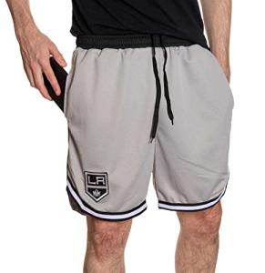 Officially Licensed NHL Men's 2 Tone Air Mesh Shorts Lined with Pockets (Large, Los Angeles Kings)