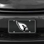 Rico Industries NFL Football Arizona Cardinals Carbon Fiber Metal Auto Tag 6" x 12" - Great For Truck/Car/SUV