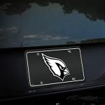 Rico Industries NFL Football Arizona Cardinals Carbon Fiber Metal Auto Tag 6" x 12" - Great For Truck/Car/SUV