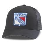 AMERICAN NEEDLE Unisex New York Rangers Officially Licensed NHL Valin Adjustable Snapback Baseball Trucker Hat (EM002A-NYR-BLK)