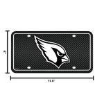 Rico Industries NFL Football Arizona Cardinals Carbon Fiber Metal Auto Tag 6" x 12" - Great For Truck/Car/SUV