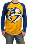 Calhoun NHL Mens Long Sleeve Performance Active Wear Rash Guard Shirt (Medium, Nashville Predators, m)