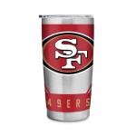 Rico Industries NFL Football San Francisco 49ers 20oz Stainless Steel Tumbler with Lid - Great For Coffee, Tea, Water or Cocktails