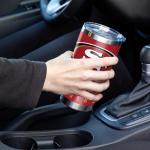 Rico Industries NFL Football San Francisco 49ers 20oz Stainless Steel Tumbler with Lid - Great For Coffee, Tea, Water or Cocktails