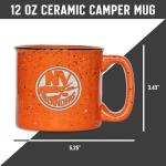 Rico Industries NHL Hockey New York Islanders Orange Speckle 12oz Laser Engraved Campfire Mug