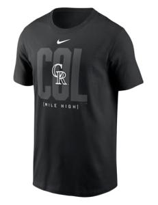 Nike Men's Colorado Rockies Fashion Local T-Shirt (US, Alpha, Medium, Regular, Regular, Black)