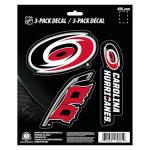 NHL Carolina Hurricanes Team Decal, 3-Pack, One Size