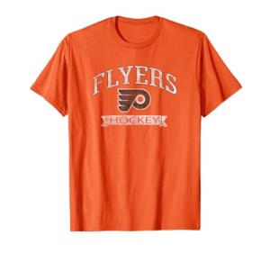 Philadelphia Flyers Vintage Hockey T-Shirt - NHL Officially Licensed - Orange, Small, Unisex-Adults/Kids