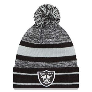 New Era Unisex-Adult NFL Official Sport Knit Classic Cuffed Knit Pom Beanie Hat (Las Vegas Raiders)