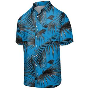 FOCO Carolina Panthers NFL Mens Hawaiian Button Up Shirt - XL